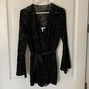 BCBG Generation black long sleeve romper size S. Worn once - like new.